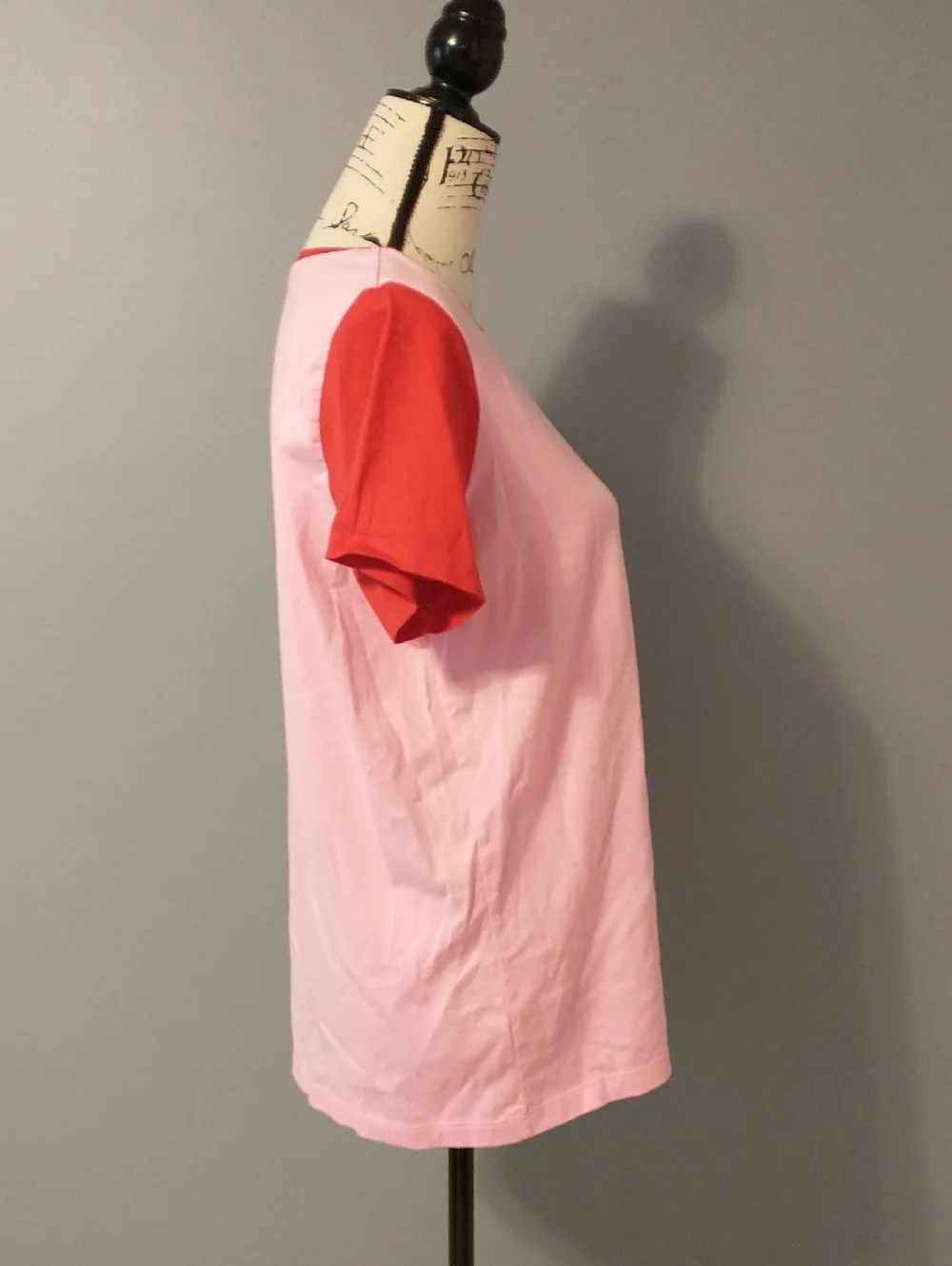 Lands' End Pink and Red Ringer Top - Picture 3 of 7